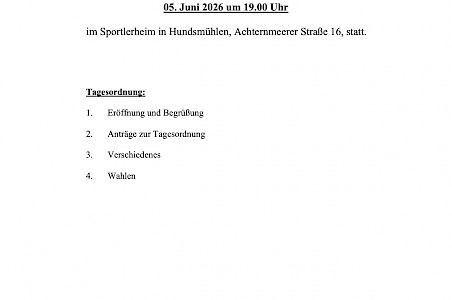 Einladung Abteilungsversammlung Fußball