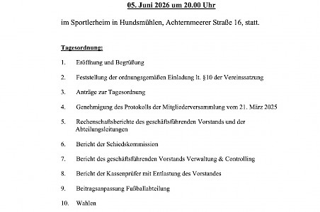 Einladung Jahresmitgliederversammlung 2026